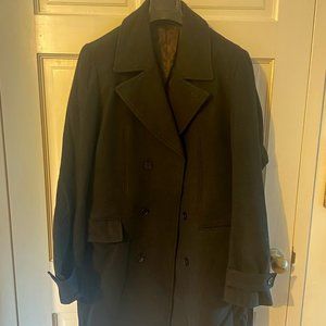 Theory Black Wool/Angora DB Overcoat Size M